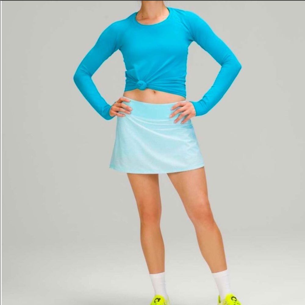 NWT Lululemon 10T Pace Rival Skirt Aqua Icing Blue